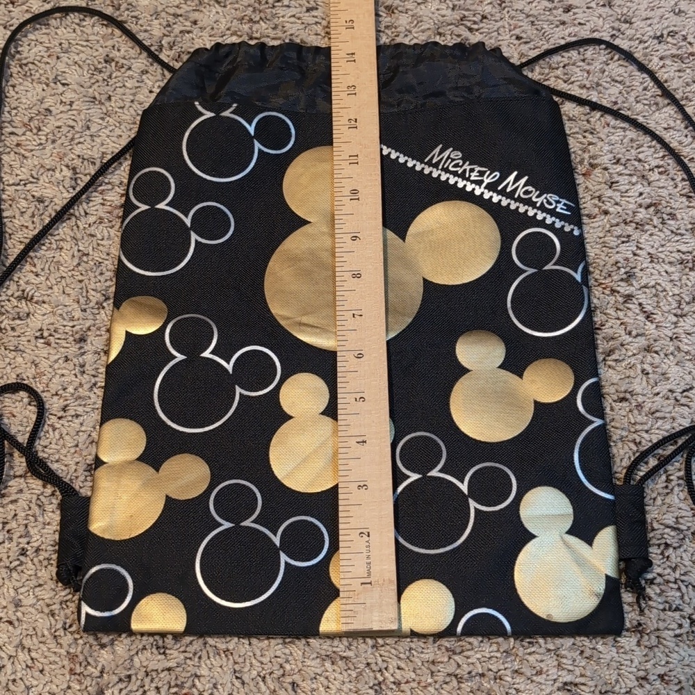 Mickey Mouse Drawstring Mini Backpack String Reusable Disney Bag - Picture 3 of 6